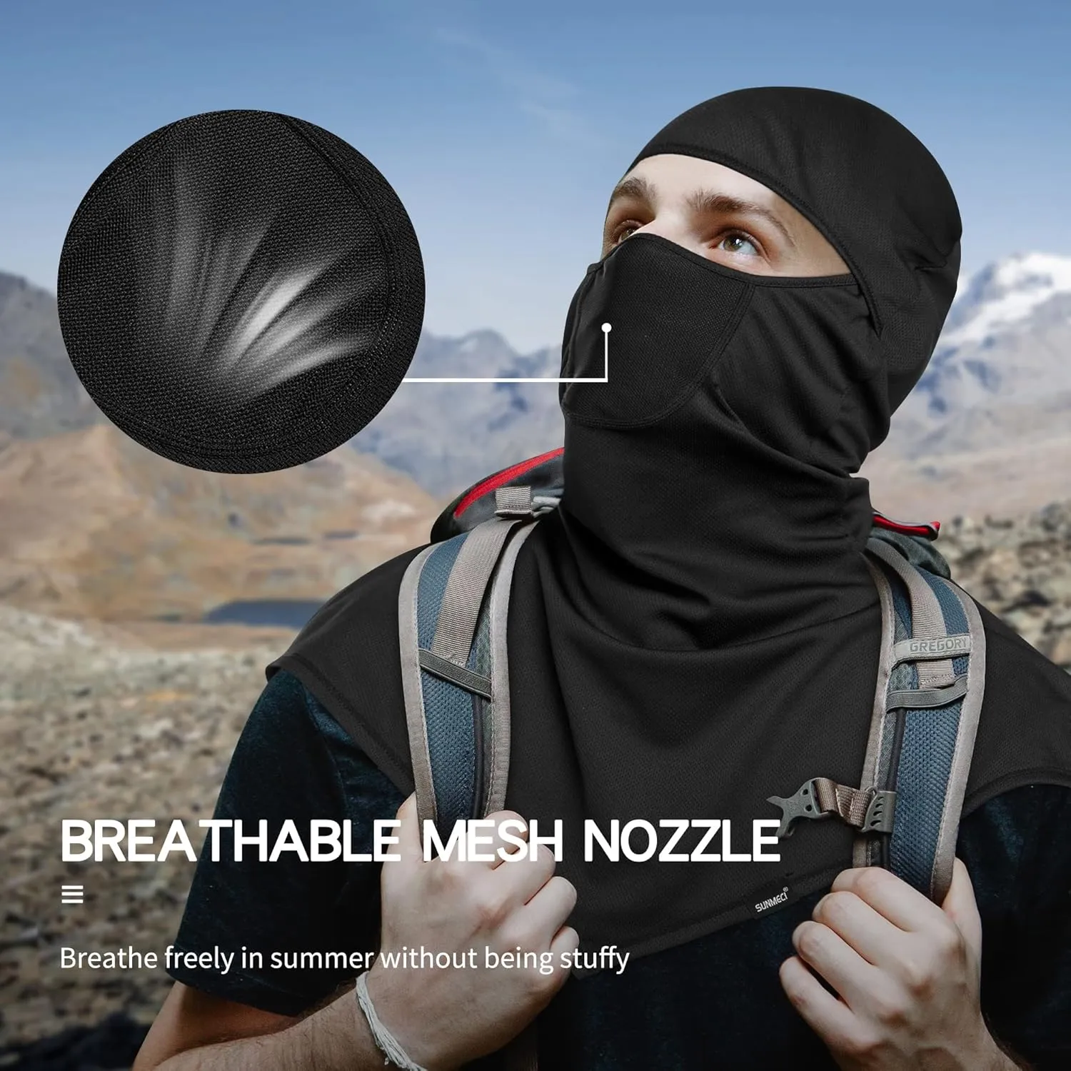 3 Pieces Balaclava - Summer Sun Protection Motorcycle Fishing Sun mask Breathable Windproof Long Face Mask for Men Women