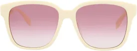 Alexander McQueen Square/Rectangle Sunglasses White White Pink Luxury Eyewear Made In Italy Acetate Frame Designer Fashion for Everyday Luxury