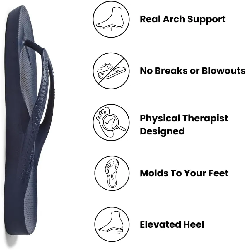 Archies Arch Support Flip Flops for Men & Women  Orthotic Sandals for Plantar Fasciitis Relief  Lightweight, Cushioning, Shock-Absorbing Thong Sandals for Walking, Foot Pain & All-Day Comfort