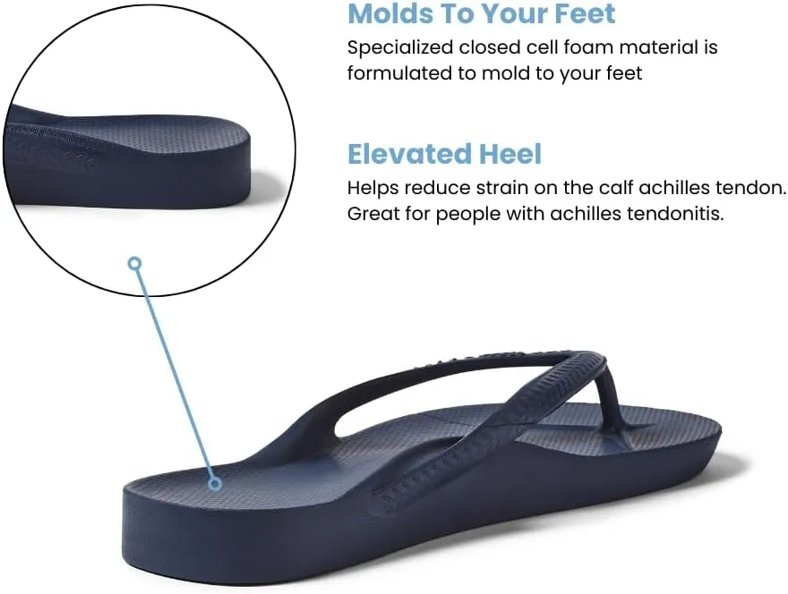 Archies Arch Support Flip Flops for Men & Women  Orthotic Sandals for Plantar Fasciitis Relief  Lightweight, Cushioning, Shock-Absorbing Thong Sandals for Walking, Foot Pain & All-Day Comfort