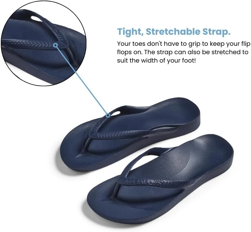 Archies Arch Support Flip Flops for Men & Women  Orthotic Sandals for Plantar Fasciitis Relief  Lightweight, Cushioning, Shock-Absorbing Thong Sandals for Walking, Foot Pain & All-Day Comfort