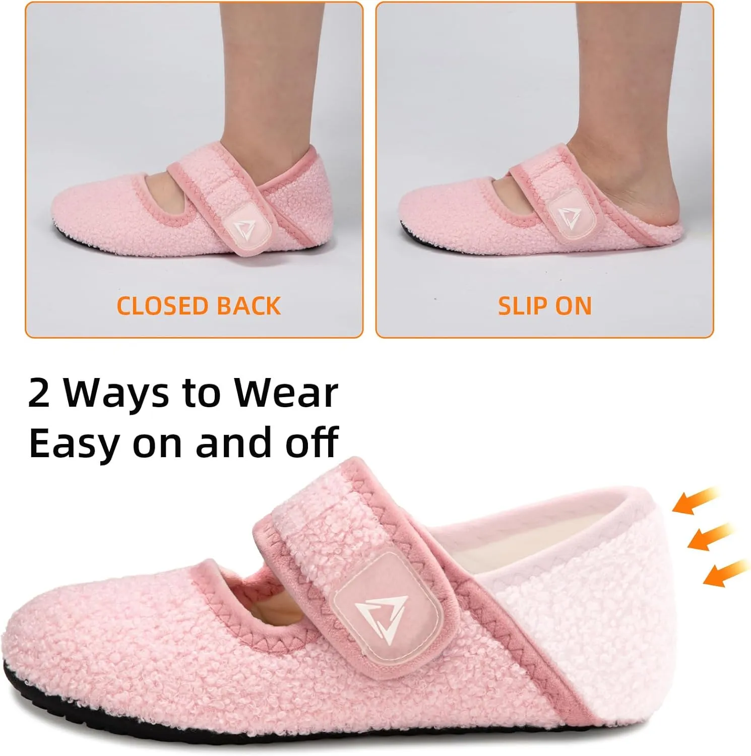 ATHMILE House Slippers for Women Men Indoor Barefoot Socks Wide Diabetic Shoes Adjustable House Slippers for Home Travel