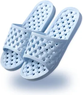 AYYDMY Quick Drying Shower Slippers for Women Men, Non Slip House Shoes Cushioned Thick Sole Bathroom Sandals Indoor Outdoor Soft Platform Sandals for Living Room, Shower, Pool, Beach, SPA, Gym