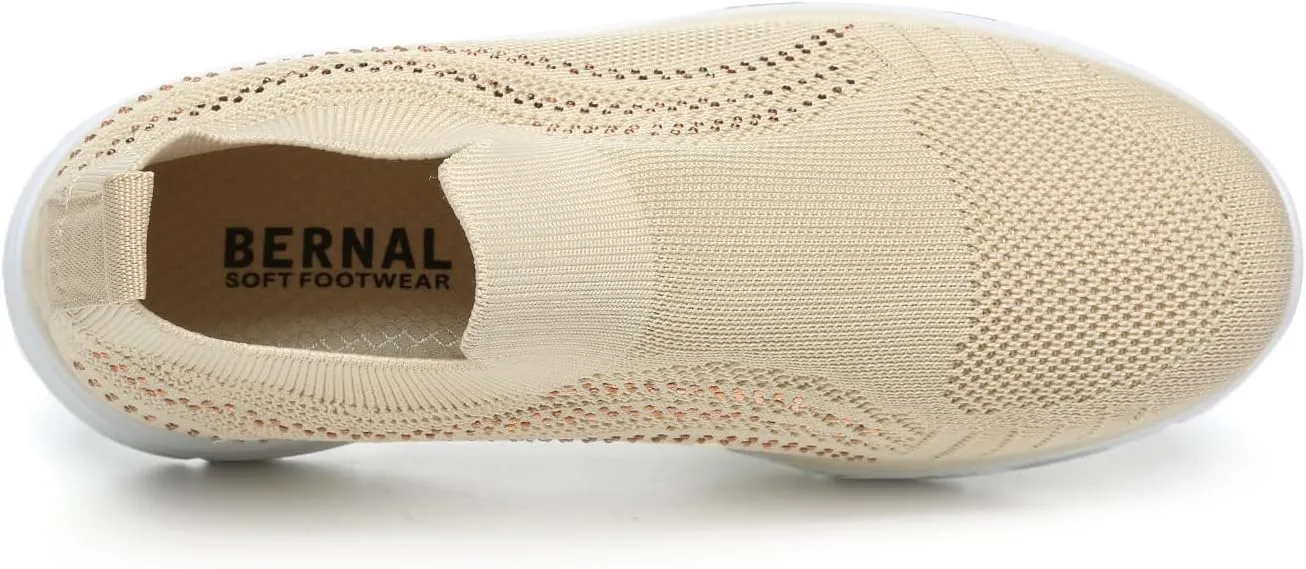 Bernal Women's Walking Shoes Casual Lace Up Lightweight Work Shoes Fashion Breathable Rhinestone Sparkle Sneakers Workout Gym Shoes