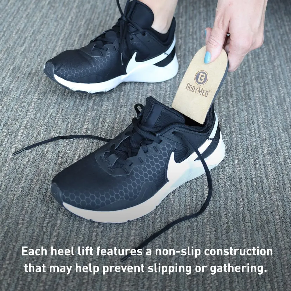 BodyMed Heel Lift, Medium, 2 Lift/Pack  Non-Slip, Adjustable Orthopedic Insert for Leg-Length Discrepancies  3 Removable 1/8-in. Layers  Rubber-Leather Adhesive  Heel Lift Wedge for Men & Women