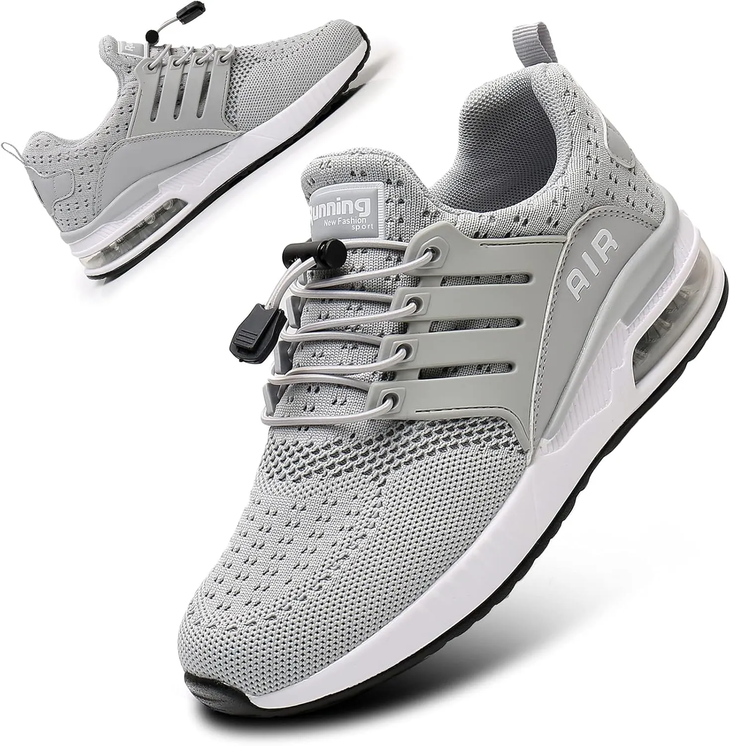 BOGOVER Womens Lightweight Air Running Shoes, Breathable Gym Jogging Running Tennis Sneakers with Air Cushion,No Tie