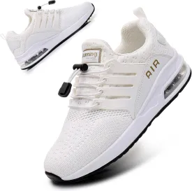 BOGOVER Womens Lightweight Air Running Shoes, Breathable Gym Jogging Running Tennis Sneakers with Air Cushion,No Tie