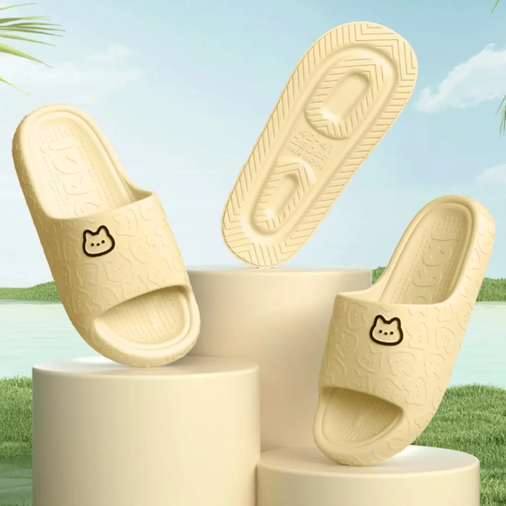 Cat Slippers - Female Summer Non-slip Indoor Home Bathroom Cute Cat Slippers At Home