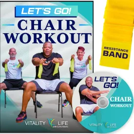 Chair Exercises for Seniors DVD   Band. Fun seated exercise videos. Chair workouts for seniors DVD. Chair aerobics for seniors DVD. Resistance bands DVD workout Videos for women, men, beginners.