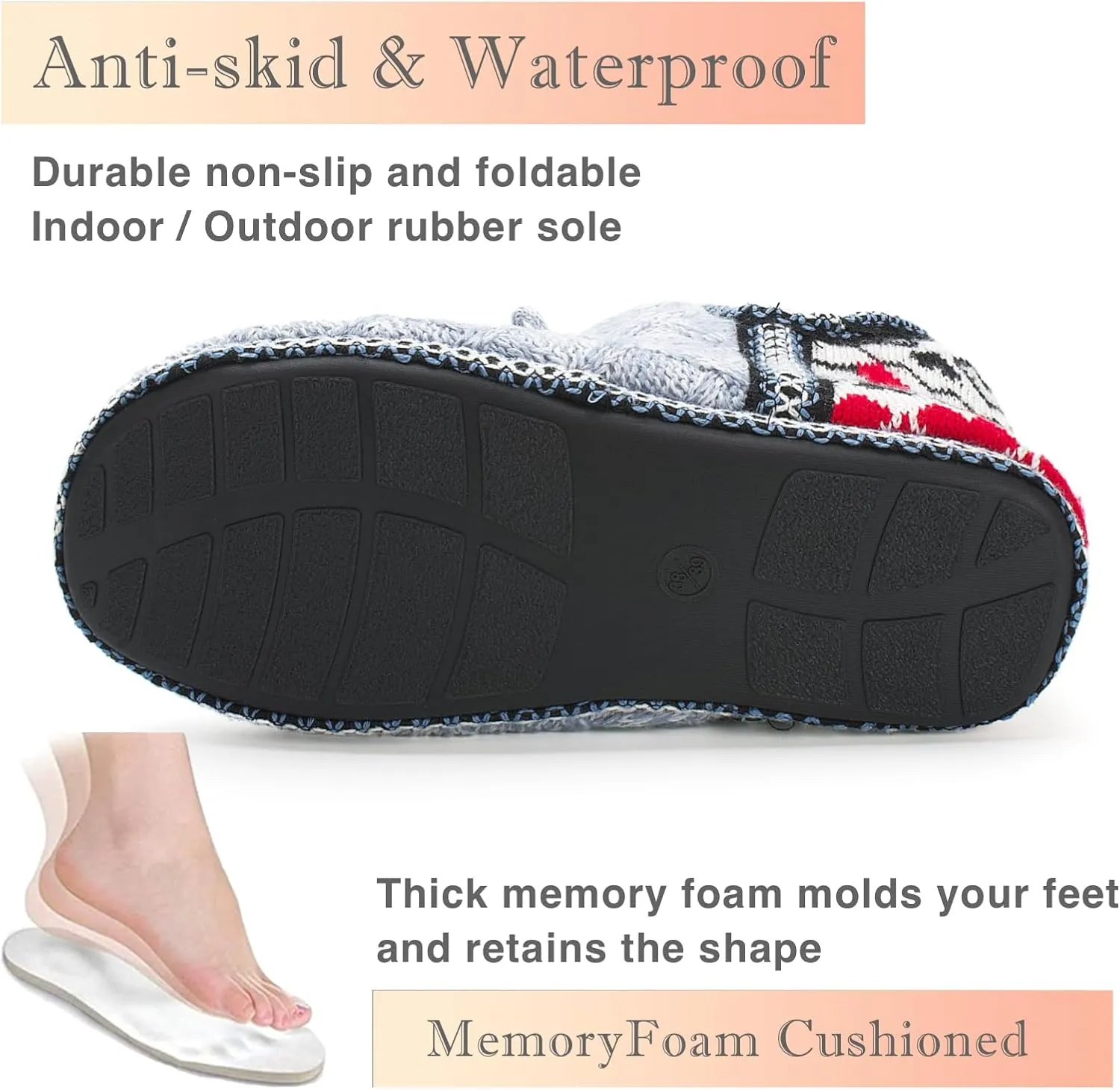 Cozylook Women's Bootie Slippers, Cozy House Shoes with Memory Foam, Plush Fleece Lining, Indoor/Outdoor Anti-Slip Sole