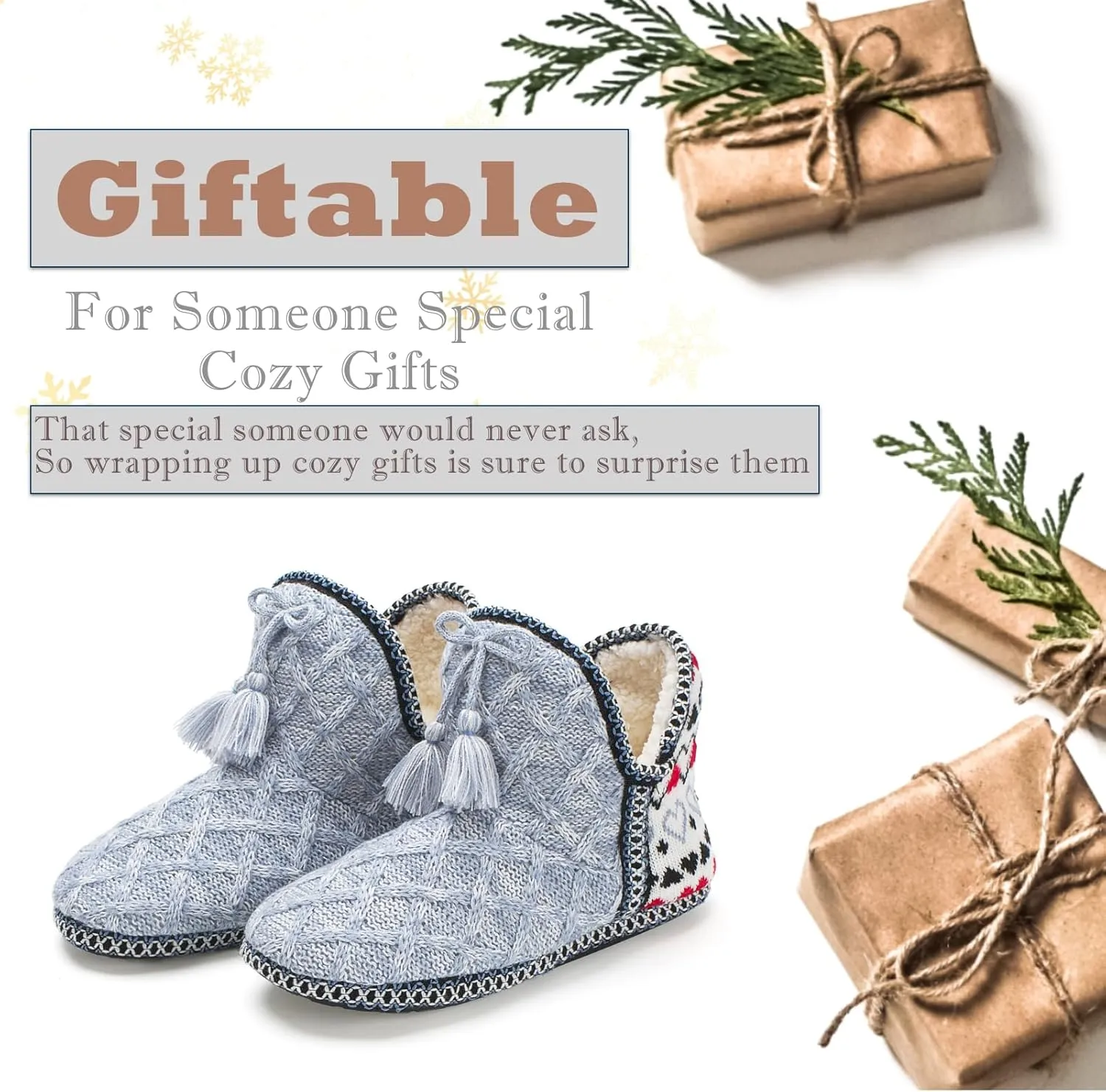 Cozylook Women's Bootie Slippers, Cozy House Shoes with Memory Foam, Plush Fleece Lining, Indoor/Outdoor Anti-Slip Sole