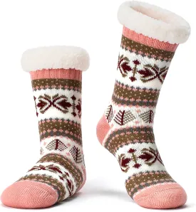 Cozylook Women's Fuzzy Slipper Socks with Non-Slip Grippers, Cozy Fluffy Sherpa Lined, Cute Christmas Gifts