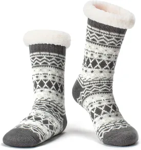 Cozylook Women's Fuzzy Slipper Socks with Non-Slip Grippers, Cozy Fluffy Sherpa Lined, Cute Christmas Gifts