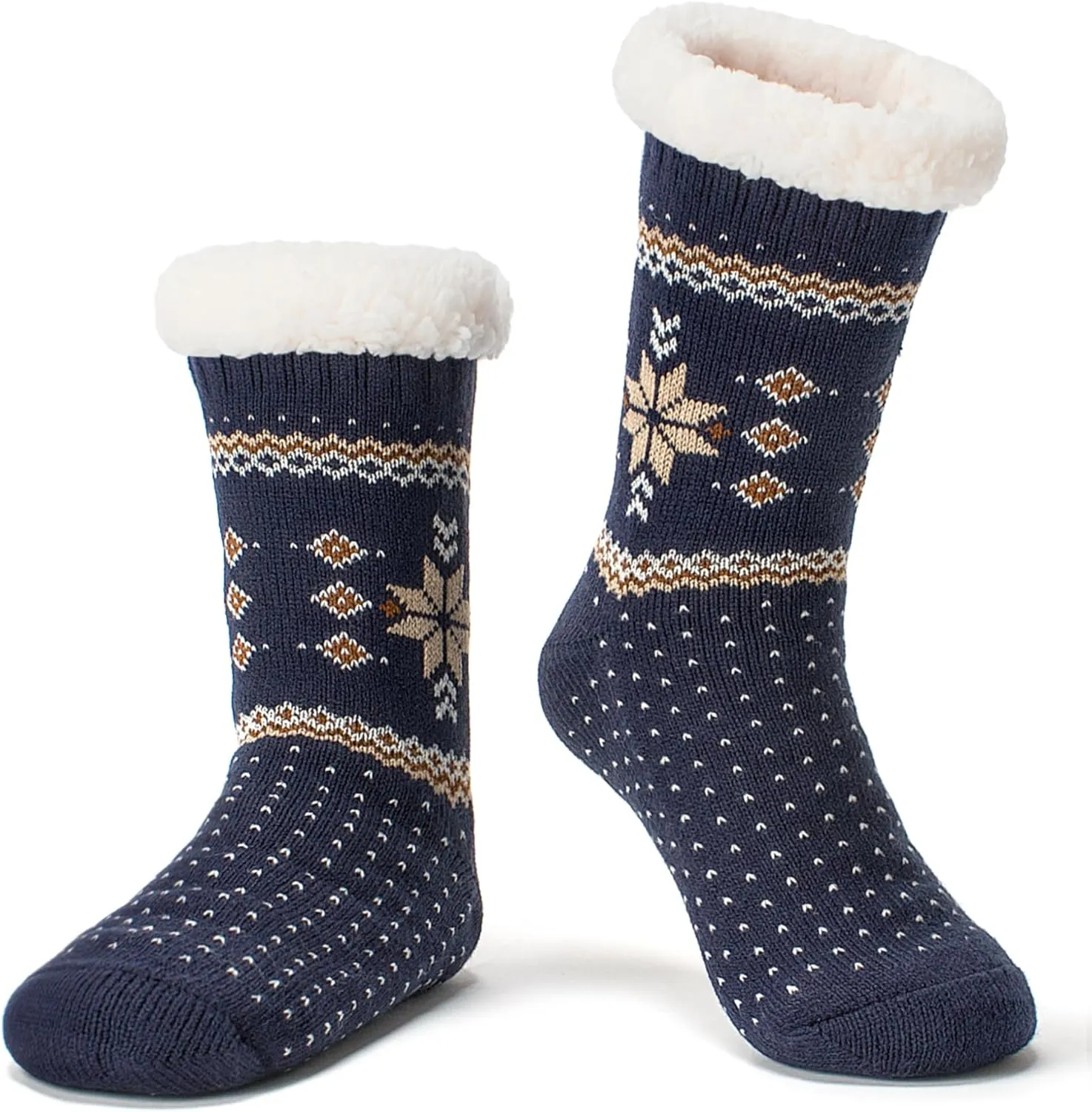 Cozylook Women's Fuzzy Slipper Socks with Non-Slip Grippers, Cozy Fluffy Sherpa Lined, Cute Christmas Gifts