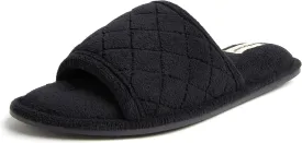 Dearfoams Women's Indoor Fuzzy Memory Foam Cloud Slip On Beatrice House Slide Slipper