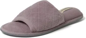 Dearfoams Women's Indoor Fuzzy Memory Foam Cloud Slip On Beatrice House Slide Slipper