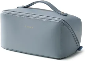 EACHY Travel Makeup Bag,Large Capacity Cosmetic Bags for Women,Waterproof Portable Pouch Open Flat Toiletry Bag Make up Organizer with Divider and Handle