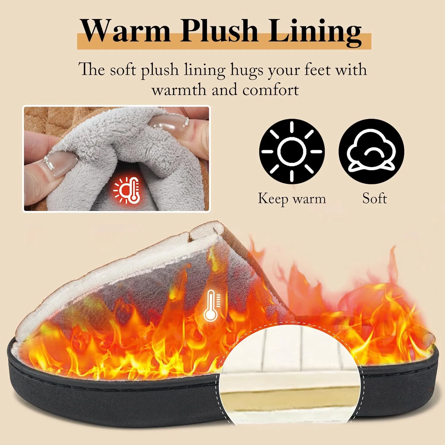 Ecetana Women's & Men's Memory Foam Bedroom Slippers - Comfortable Fuzzy Indoor/Outdoor House Shoes