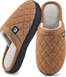 Ecetana Women's & Men's Memory Foam Bedroom Slippers - Comfortable Fuzzy Indoor/Outdoor House Shoes