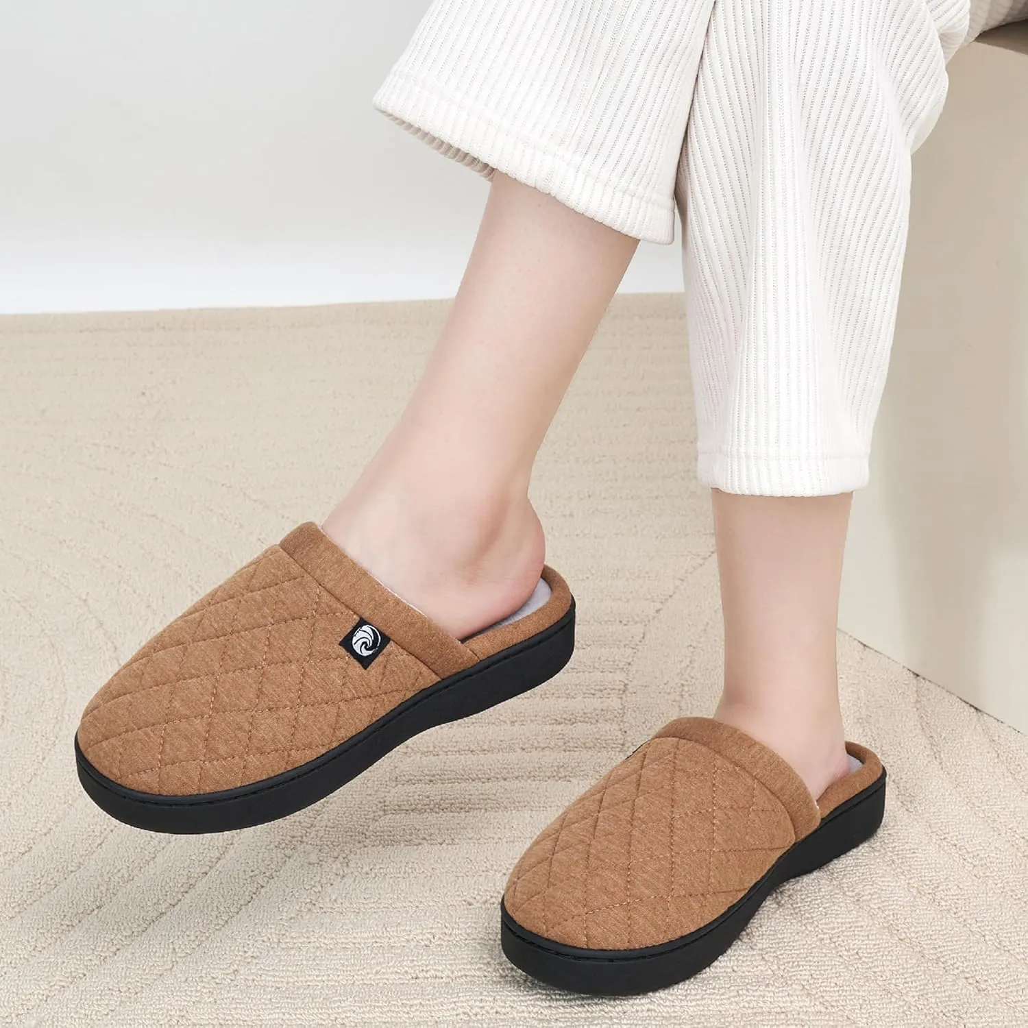Ecetana Women's & Men's Memory Foam Bedroom Slippers - Comfortable Fuzzy Indoor/Outdoor House Shoes