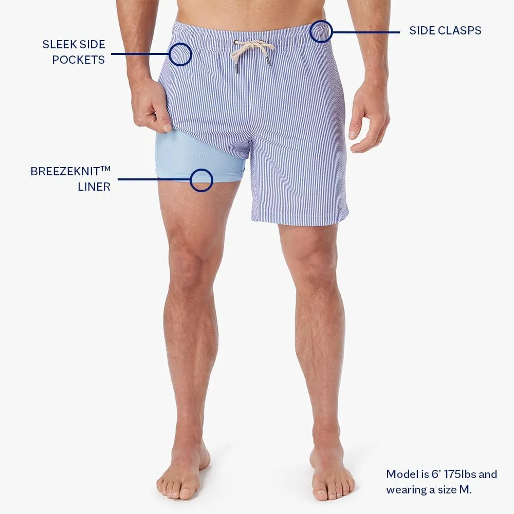 Fair Harbor The Bayberry Trunk ?C?C Men's Swim Suits with Liner, 7-inch Inseam ?C?C Anti-Chafe Classic fit Swim Trunks
