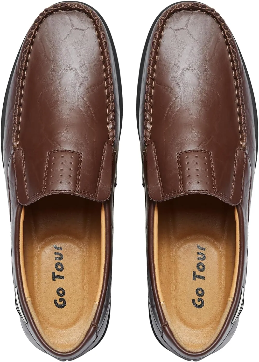 Go Tour Mens Casual Leather Fashion Slip-on Loafers Shoes