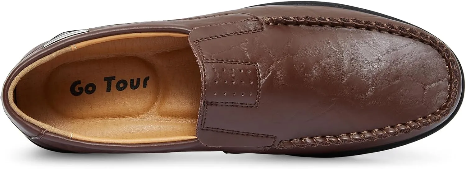 Go Tour Mens Casual Leather Fashion Slip-on Loafers Shoes