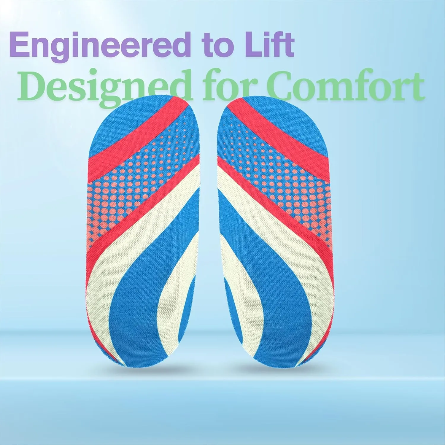 Height Increase Insoles, Cushioned 2 Layer Shoe Insole 4 Inch Height Lift Shoes Insert for Men and Women L (Men 8-10/Women 10.5-12.5)