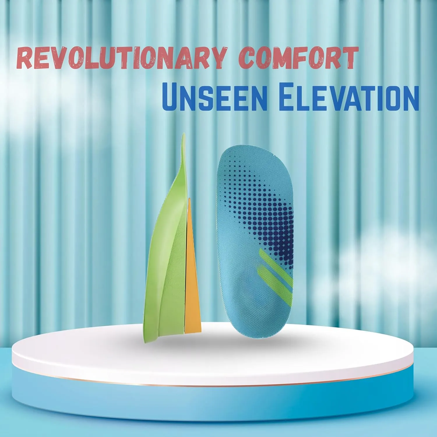 Height Increase Insoles, Cushioned 2 Layer Shoe Insole 4 Inch Height Lift Shoes Insert for Men and Women L (Men 8-10/Women 10.5-12.5)