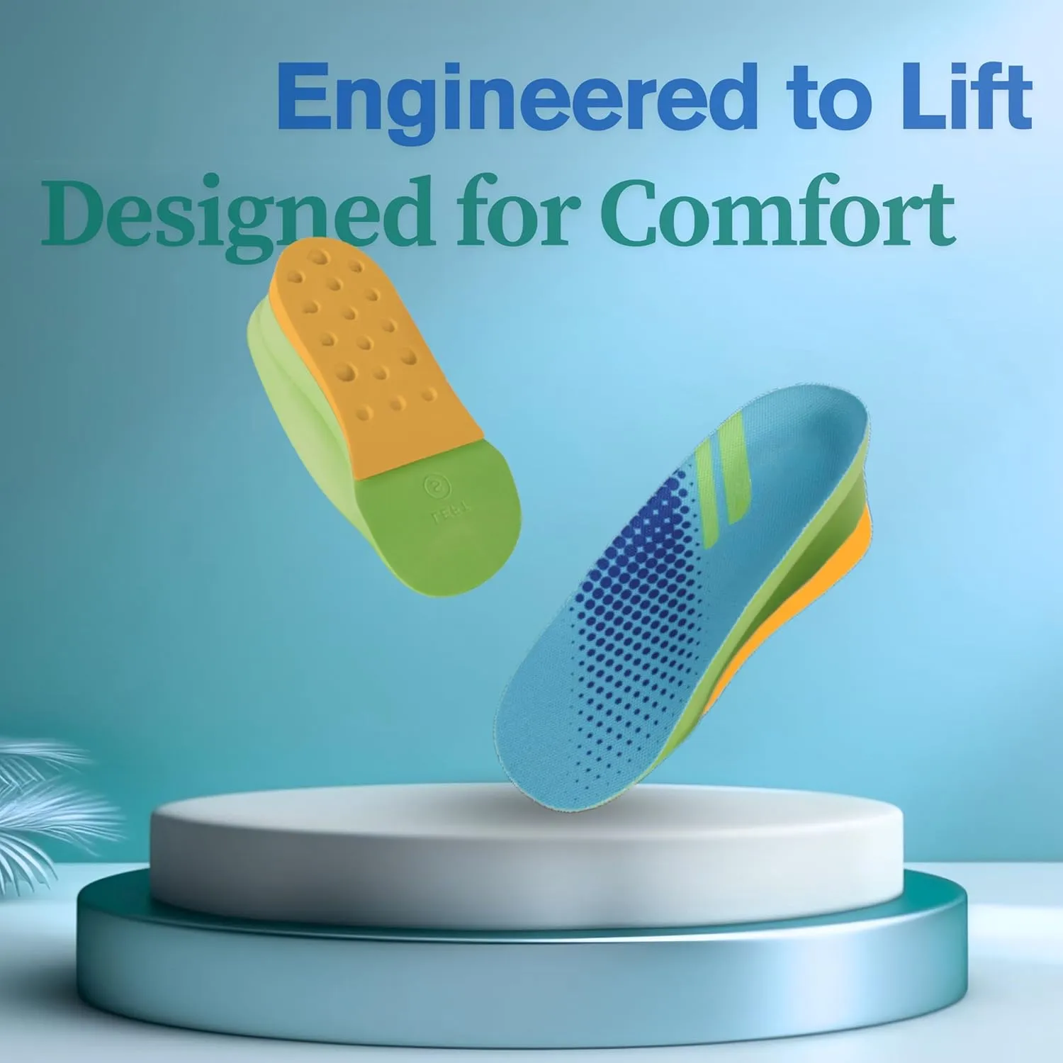 Height Increase Insoles, Cushioned 2 Layer Shoe Insole 4 Inch Height Lift Shoes Insert for Men and Women L (Men 8-10/Women 10.5-12.5)