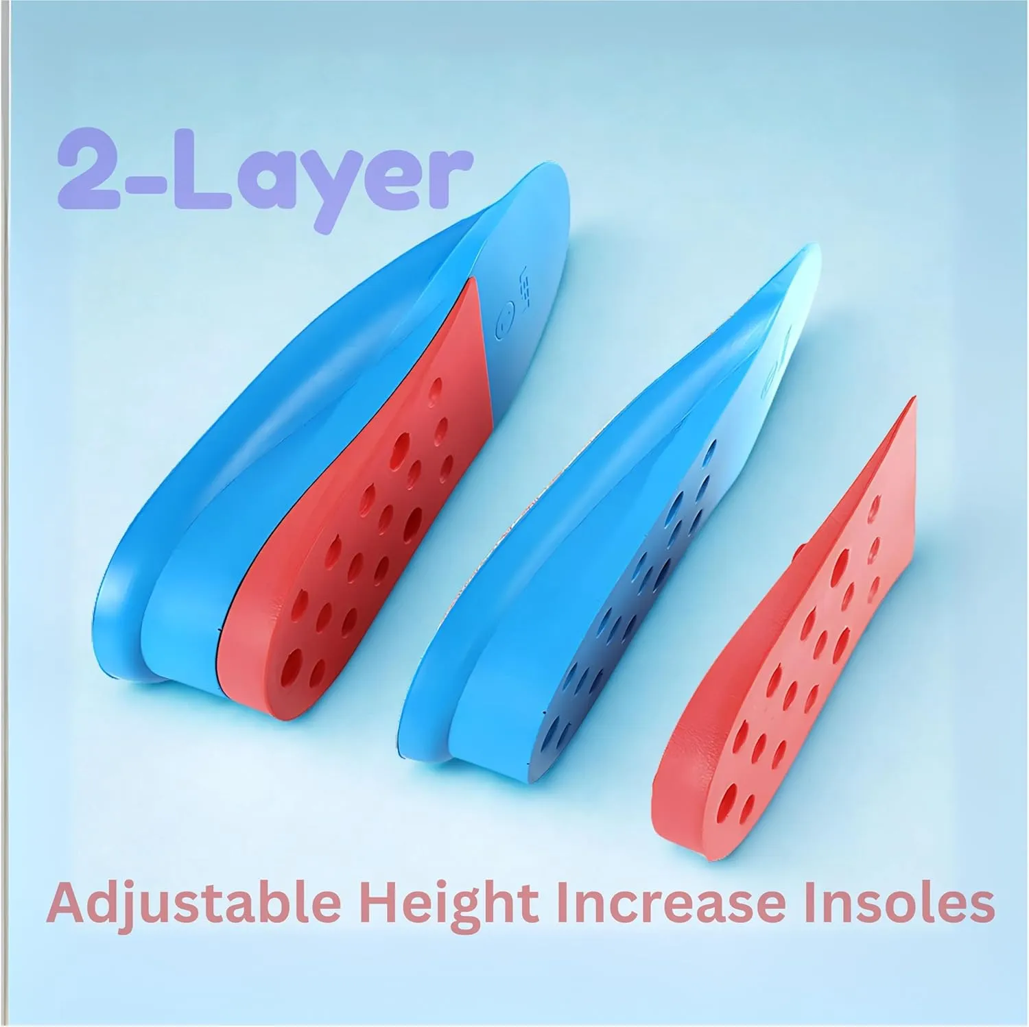 Height Increase Insoles, Cushioned 2 Layer Shoe Insole 4 Inch Height Lift Shoes Insert for Men and Women L (Men 8-10/Women 10.5-12.5)