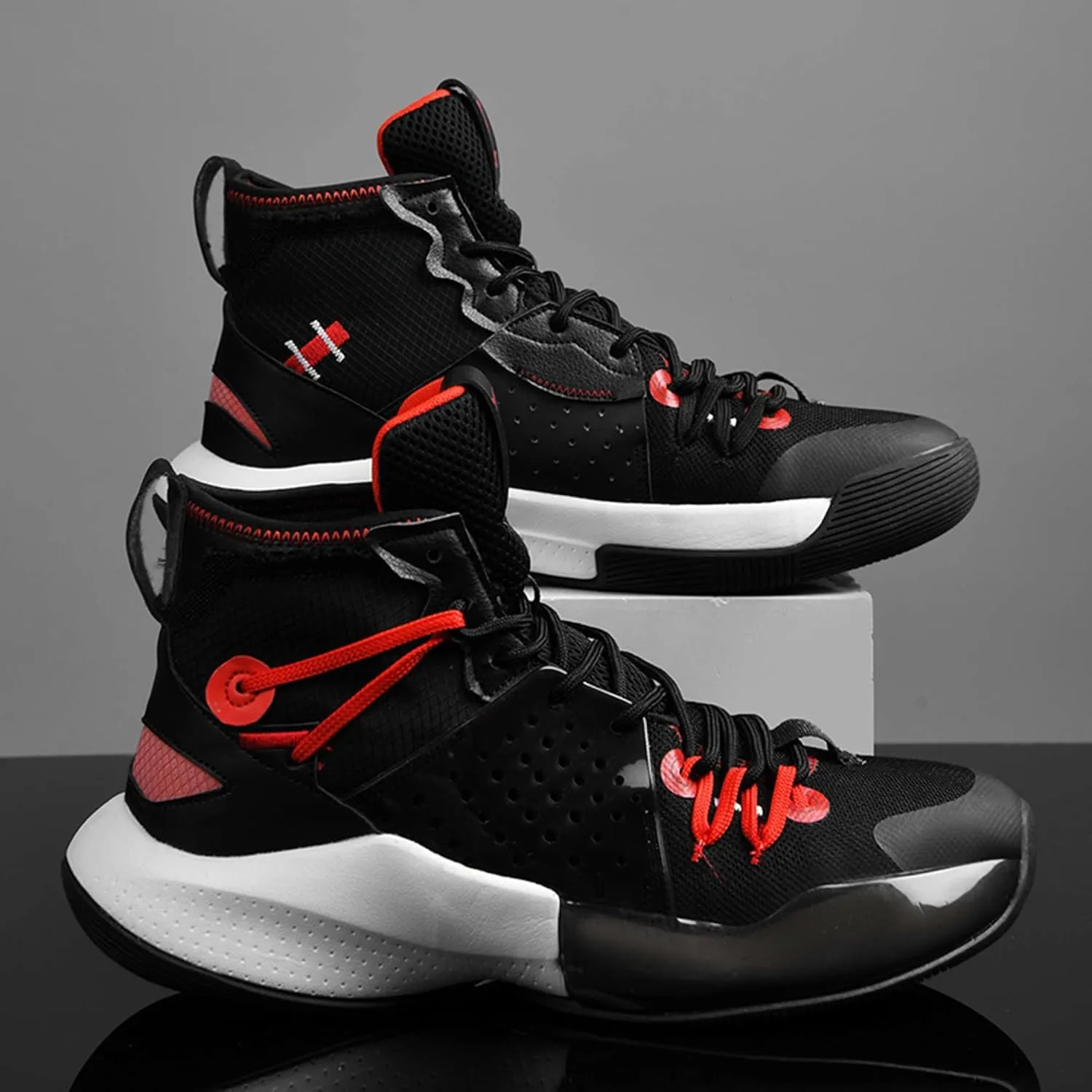 High Top Basketball Shoes Men's Women's Sneakers Breathable Sneakers Anti-Slip