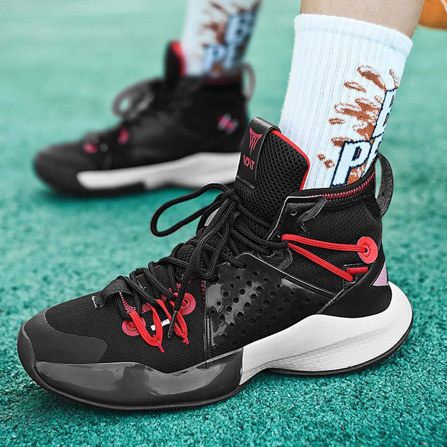 High Top Basketball Shoes Men's Women's Sneakers Breathable Sneakers Anti-Slip