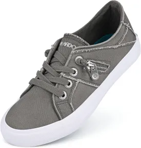 JENN ARDOR Women Sneakers Low Top Slip On Fashion Shoes Lace up Canvas Flats Walking Running Shoes