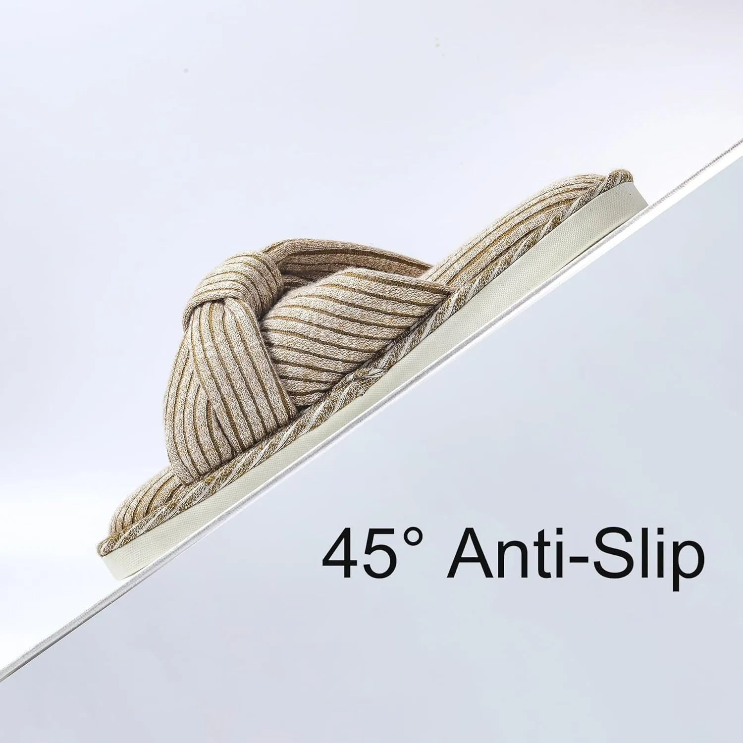 Jerzmy Cross Bow Slippers for Women, Comfy Memory Foam Woman House Slippers Cozy Cushioned Ladies Home Shoes Bedroom Indoor Kitchen