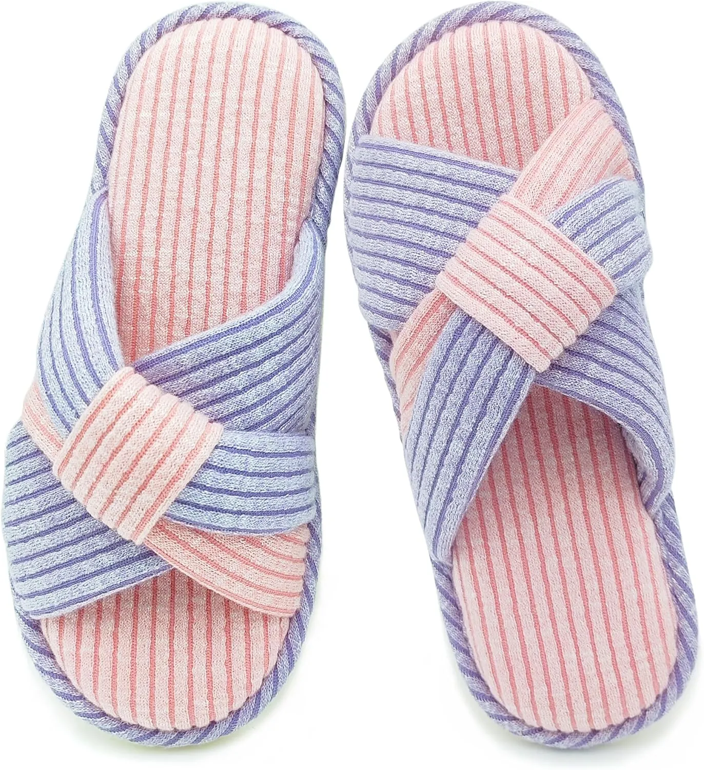 Jerzmy Crossband Slippers for Women, Cute Memory Foam Woman House Slippers Cozy Cushioned Ladies Home Shoes for Bedroom Indoor