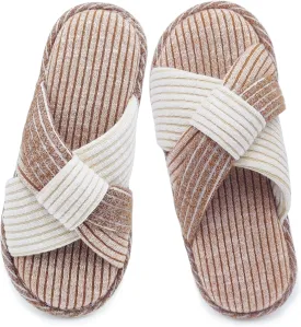 Jerzmy Crossband Slippers for Women, Cute Memory Foam Woman House Slippers Cozy Cushioned Ladies Home Shoes for Bedroom Indoor