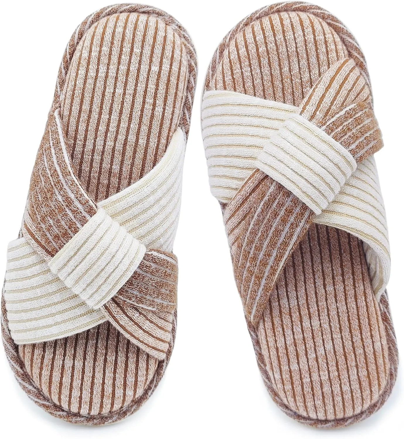 Jerzmy Crossband Slippers for Women, Cute Memory Foam Woman House Slippers Cozy Cushioned Ladies Home Shoes for Bedroom Indoor