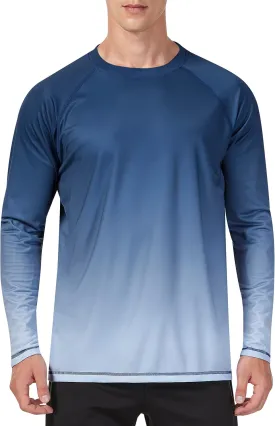 KPSUN Mens Swim Shirts UPF 50  Rash Guard Long Sleeve Sun UV Protection Beach Shirts Quick Dry Fishing T-Shirt