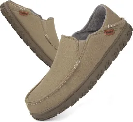 LongBay Men's Moccasin Slippers Cozy Breathable Memory Foam House Shoes for Indoor Outdoor