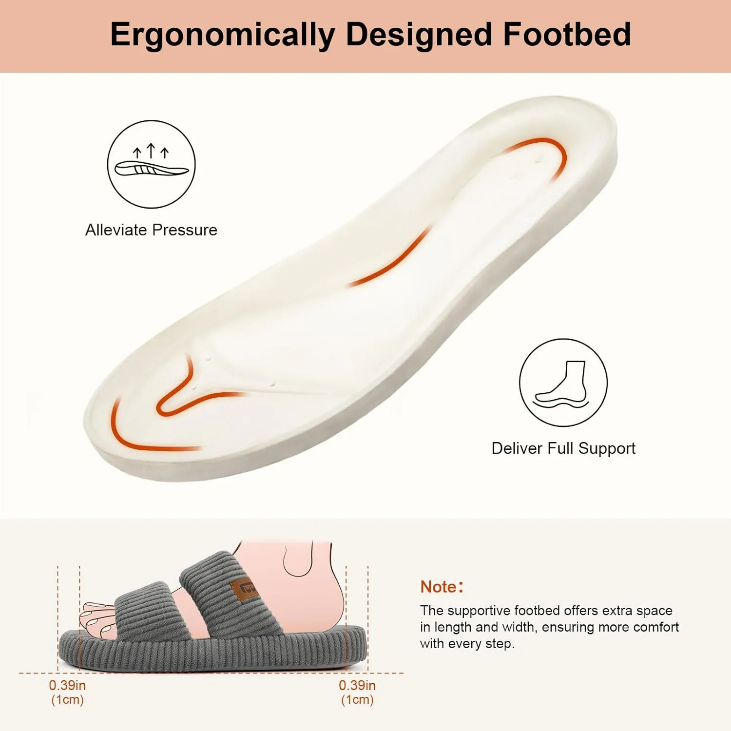 LongBay Slippers for Women Memory Foam Open Toe Slip On Bedroom Comfy House Shoes with Dual-Strap