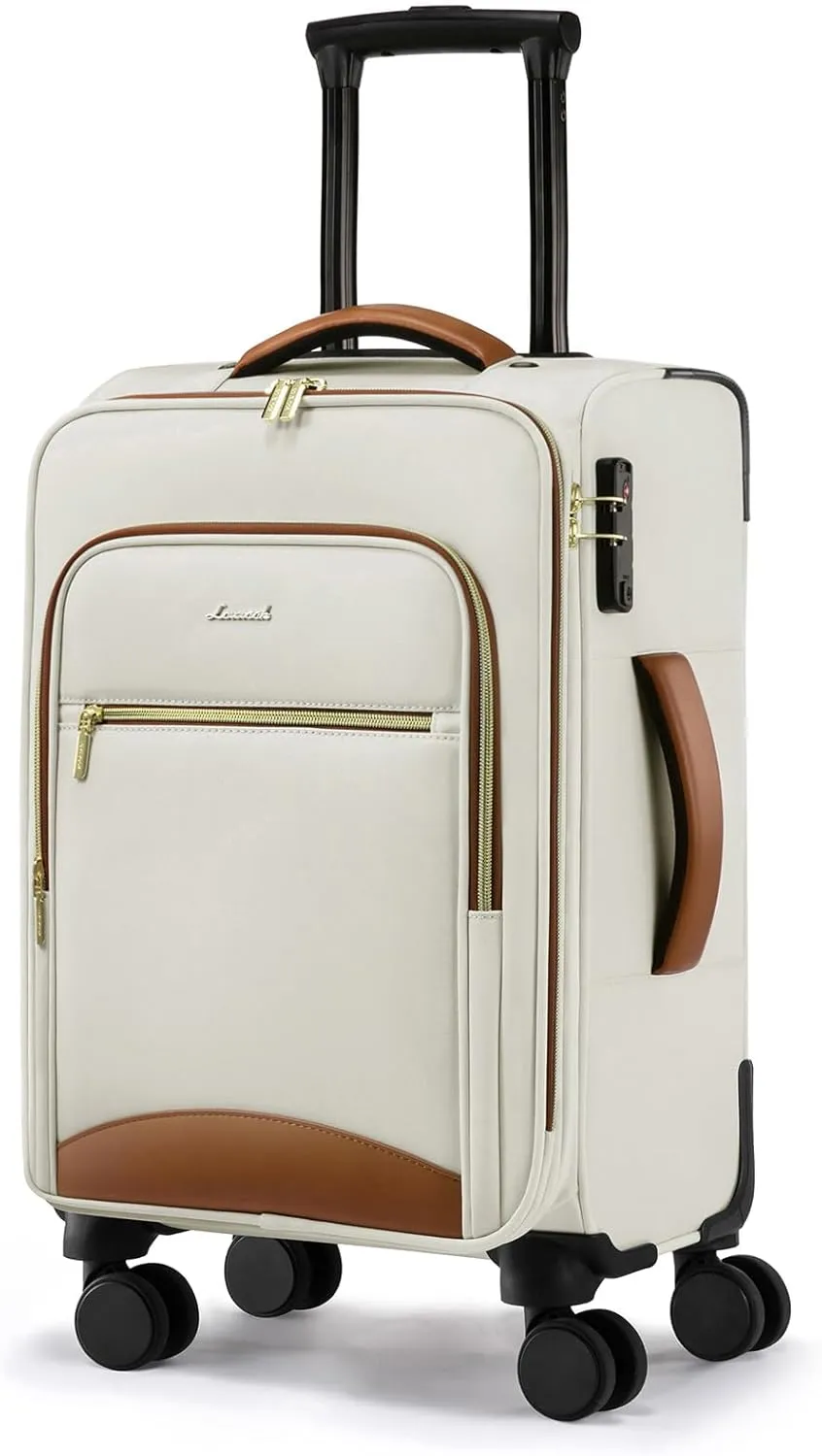 LOVEVOOK Carry On Luggage 22x14x9 Airline Approved, 20 Inch Softside Suitcases with Wheels, Lightweight Spinner Carry on Suitcase with TSA Lock, Water-Resistant Large Capacity Luggage for Travel
