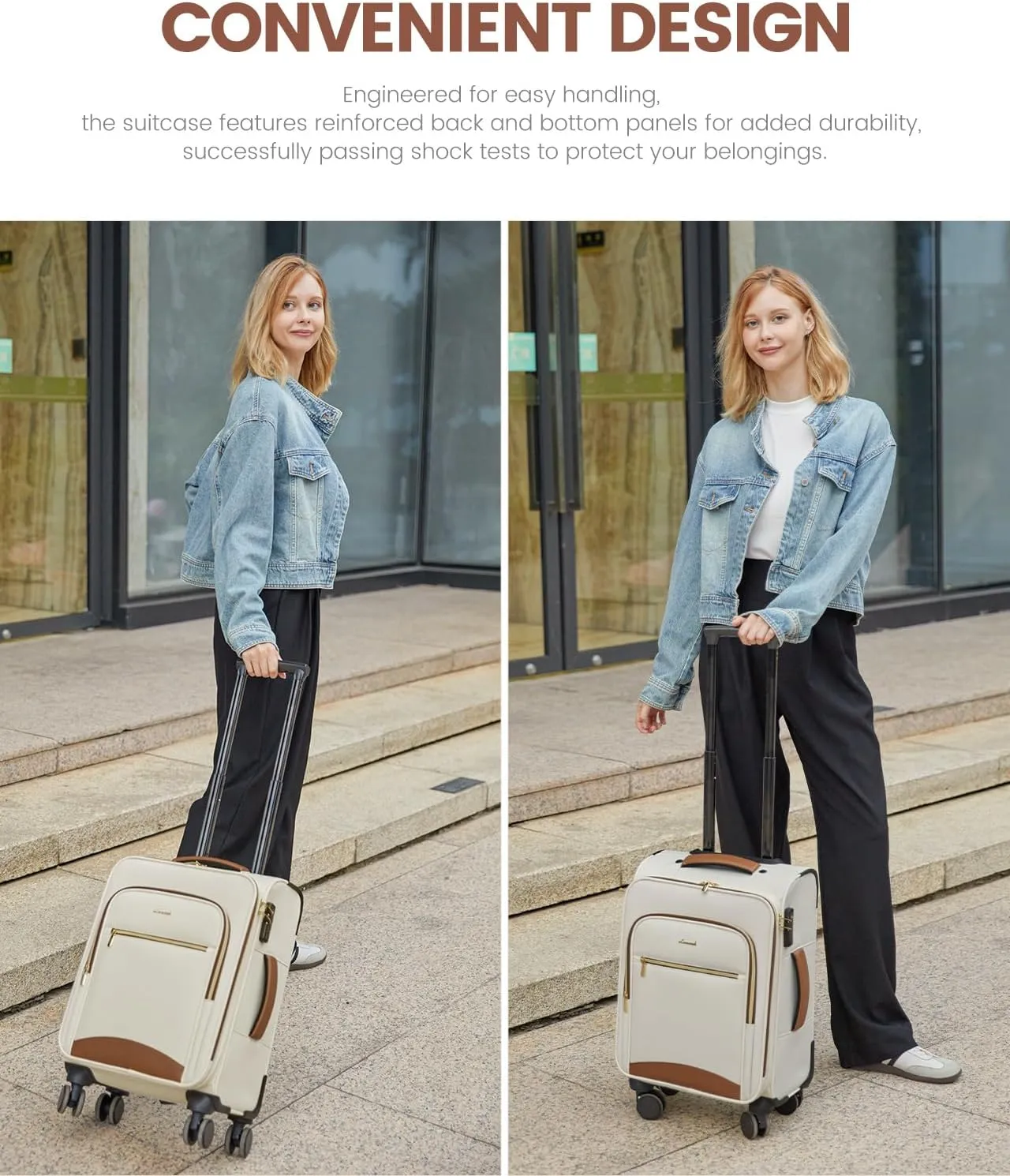 LOVEVOOK Carry On Luggage 22x14x9 Airline Approved, 20 Inch Softside Suitcases with Wheels, Lightweight Spinner Carry on Suitcase with TSA Lock, Water-Resistant Large Capacity Luggage for Travel