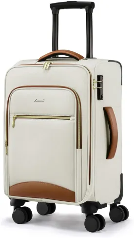LOVEVOOK Carry On Luggage 22x14x9 Airline Approved, 20 Inch Softside Suitcases with Wheels, Lightweight Spinner Carry on Suitcase with TSA Lock, Water-Resistant Large Capacity Luggage for Travel