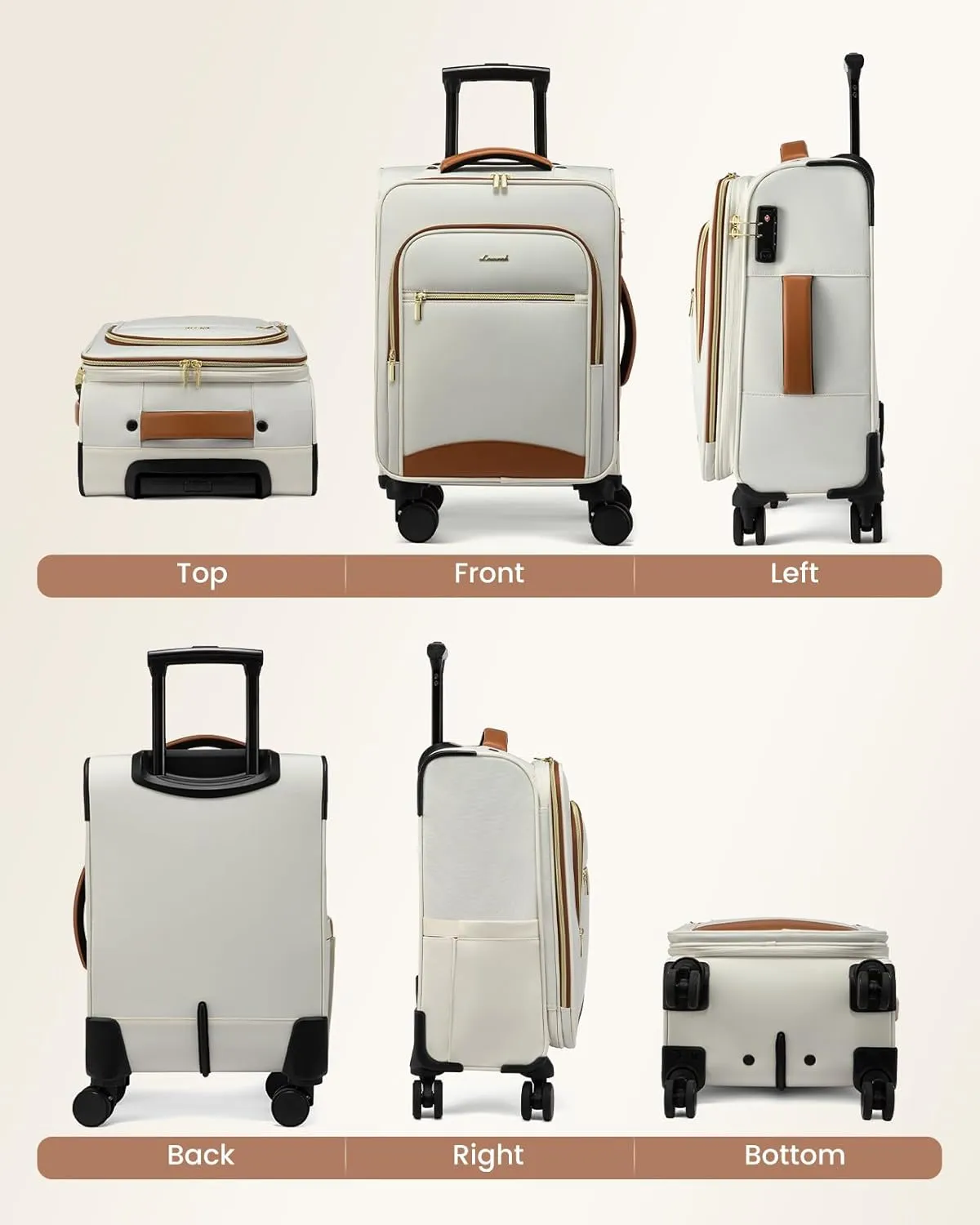 LOVEVOOK Carry On Luggage 22x14x9 Airline Approved, 20 Inch Softside Suitcases with Wheels, Lightweight Spinner Carry on Suitcase with TSA Lock, Water-Resistant Large Capacity Luggage for Travel