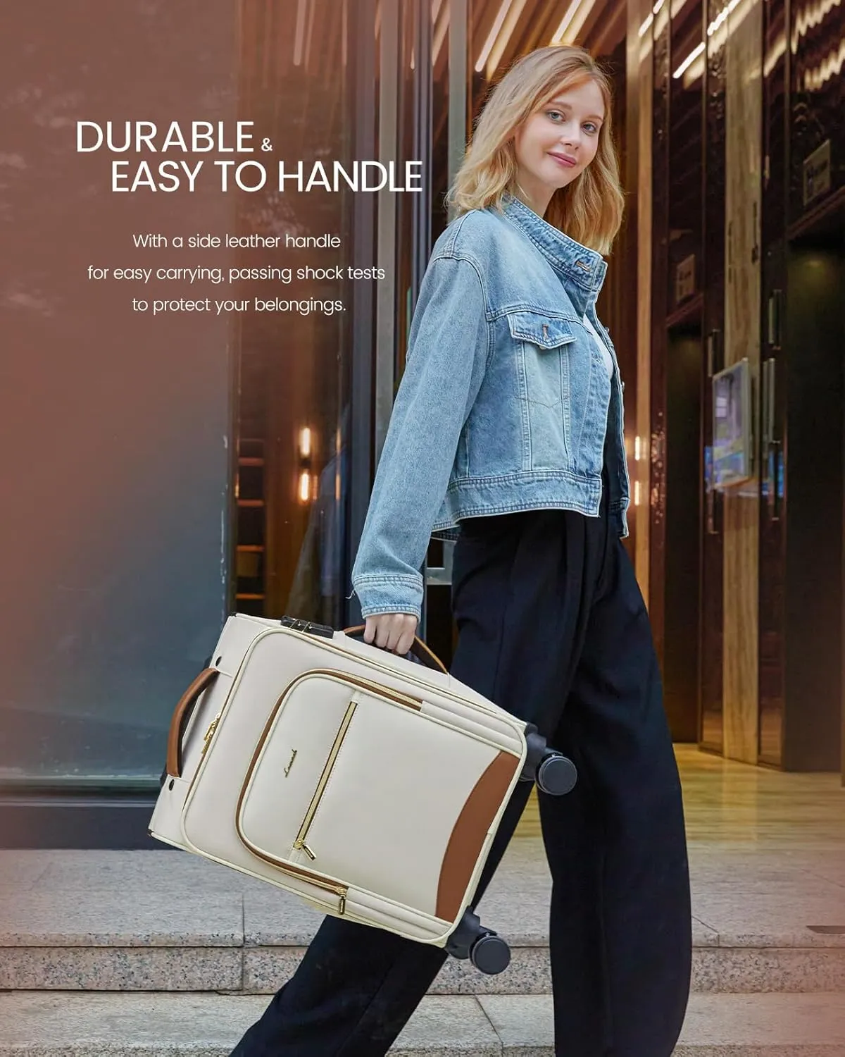 LOVEVOOK Carry On Luggage 22x14x9 Airline Approved, 20 Inch Softside Suitcases with Wheels, Lightweight Spinner Carry on Suitcase with TSA Lock, Water-Resistant Large Capacity Luggage for Travel