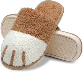 MAXTOP Women's Cat Paw Cozy Slippers Warm Gifts for Women Men with Memory Foam Trendy Cute Fuzzy Winter House Shoes Indoor Outdoor