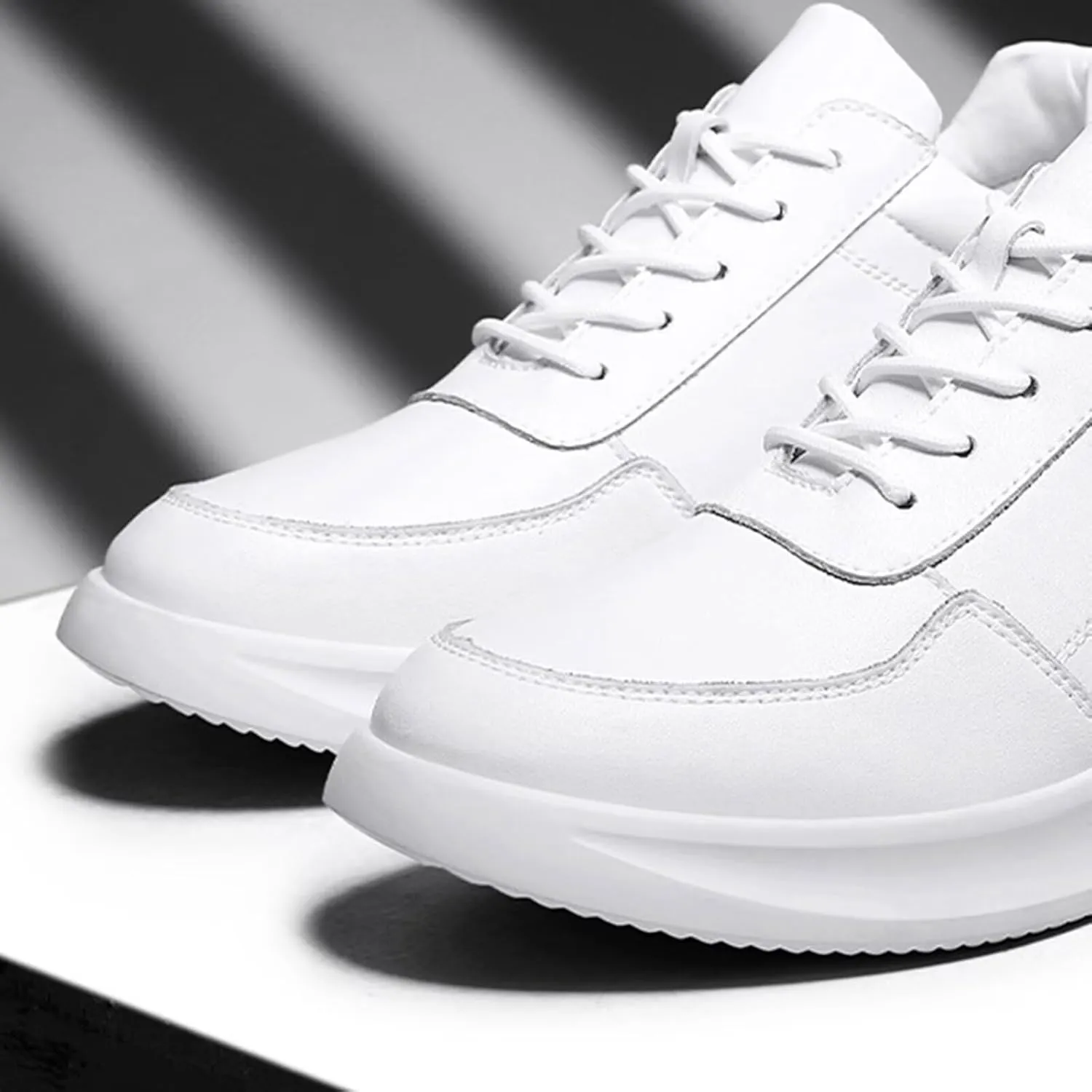 Men's Height Increasing Shoes 2.36'' Taller Leather Lace up Men's Invisible Height Elevator Sneakers Height-Boosting Formal Dress Walking Shoes