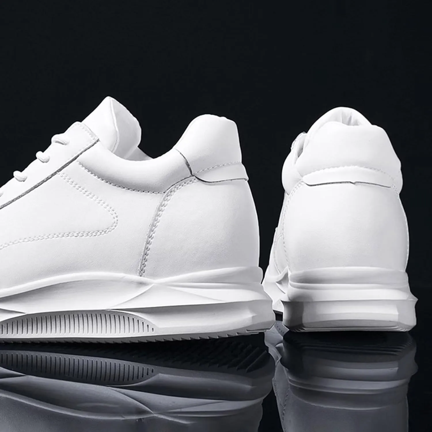 Men's Height Increasing Shoes 2.36'' Taller Leather Lace up Men's Invisible Height Elevator Sneakers Height-Boosting Formal Dress Walking Shoes