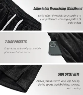 Mens Mesh Shorts 6 Inch Inseam Mens Athletic Shorts Breathable Fabric for Gym and Workouts